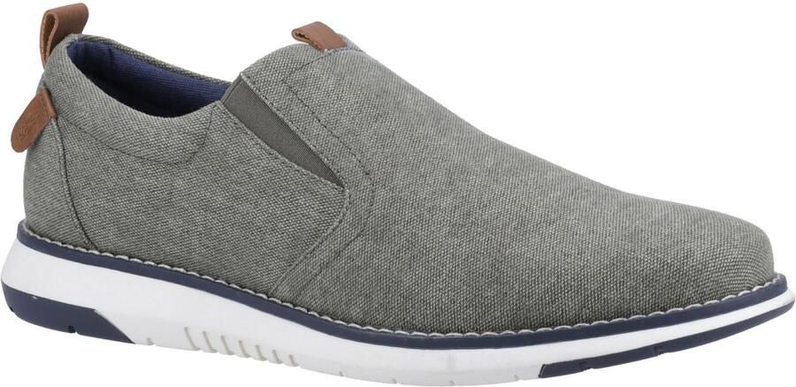 Hush Puppies Benny Canvas Heren Khaki Loafers