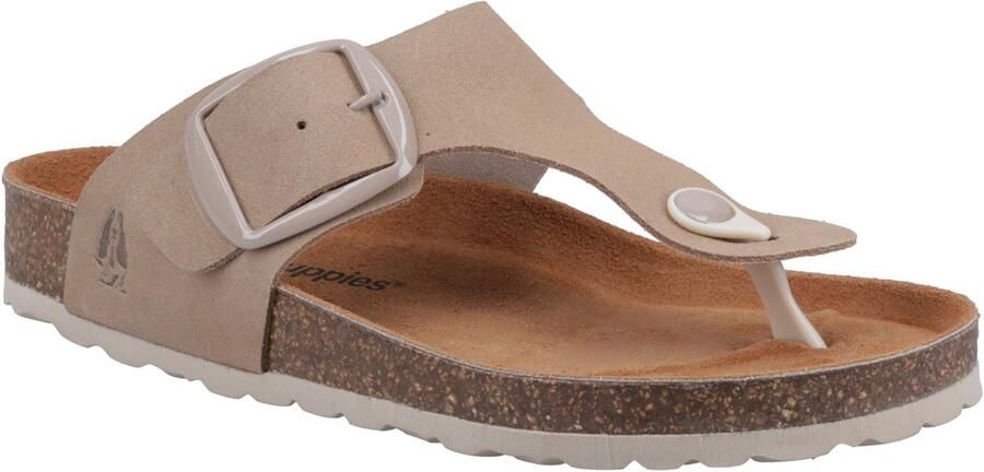 Hush Puppies Billie Suède Dames Taupe Sandalen