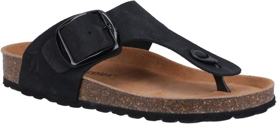 Hush Puppies Billie Suède Dames Zwarte Sandalen