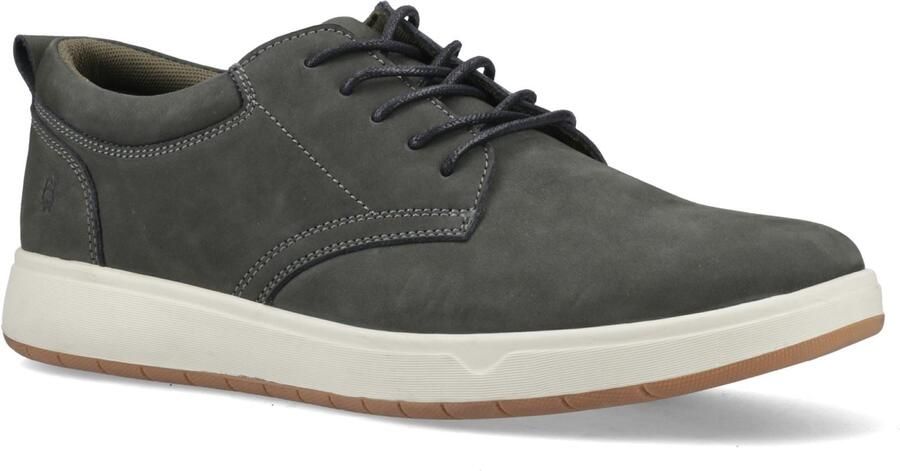 Hush Puppies Bowen Leren Heren Donker Khaki Veterschoenen