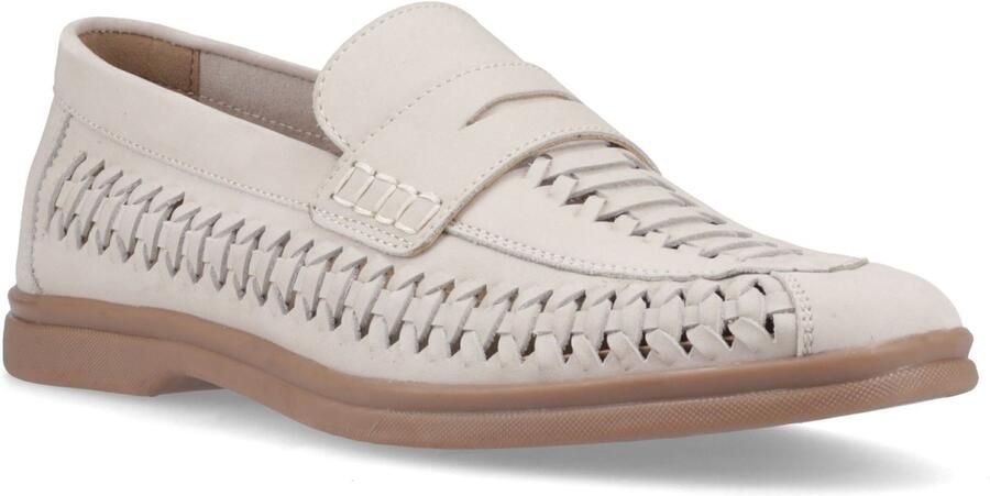 Hush Puppies Bowie Leder Heren Taupe Slim Fit Instappers
