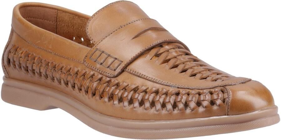 Hush Puppies Bowie Leer Heren Tan Instappers
