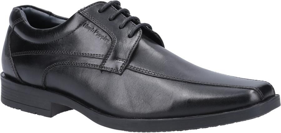Hush Puppies Brandon Zwarte Leren Veterschoenen Voor Heren