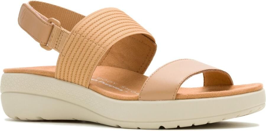 Hush Puppies Breathe Slingback Leren Dames Sandalen in Tan Standaard