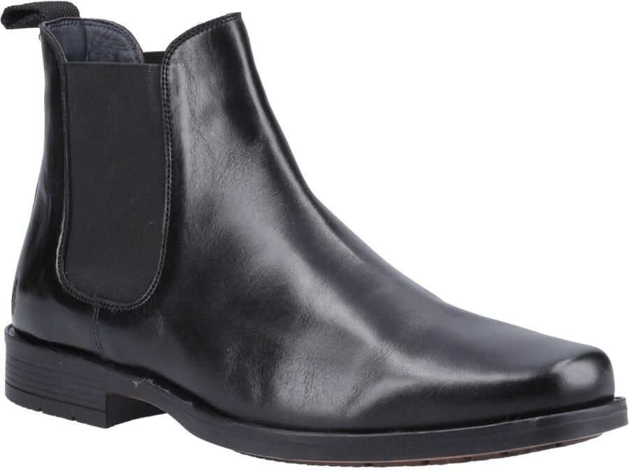 Hush Puppies Brennan Leren Heren Zwarte Boots