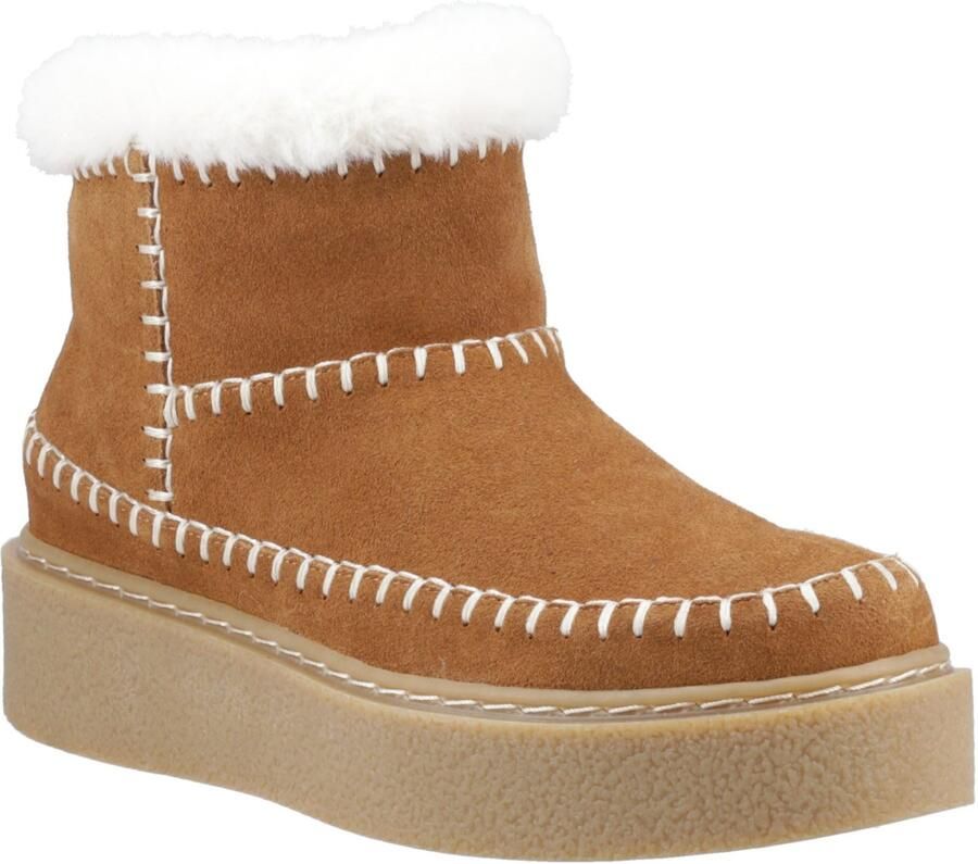Hush Puppies Brielle Suede Dames Tan Winter Enkellaarzen