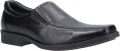 Hush Puppies brody slip op leer heren smart shoes zwart - Zwart