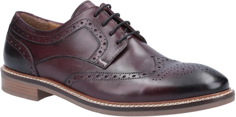 Hush Puppies Bryson Leren Heren Bordeaux Brogues Schoenen