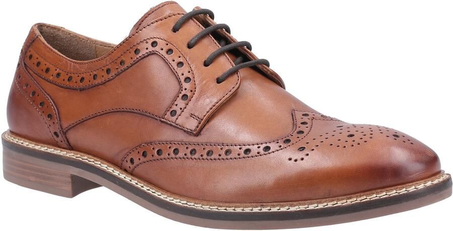Hush Puppies Bryson Leren Heren Tan Brogues Schoenen