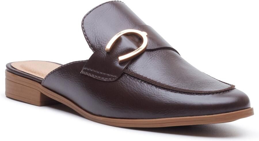 Hush Puppies Calla Leren Dames Chocolade Muilen