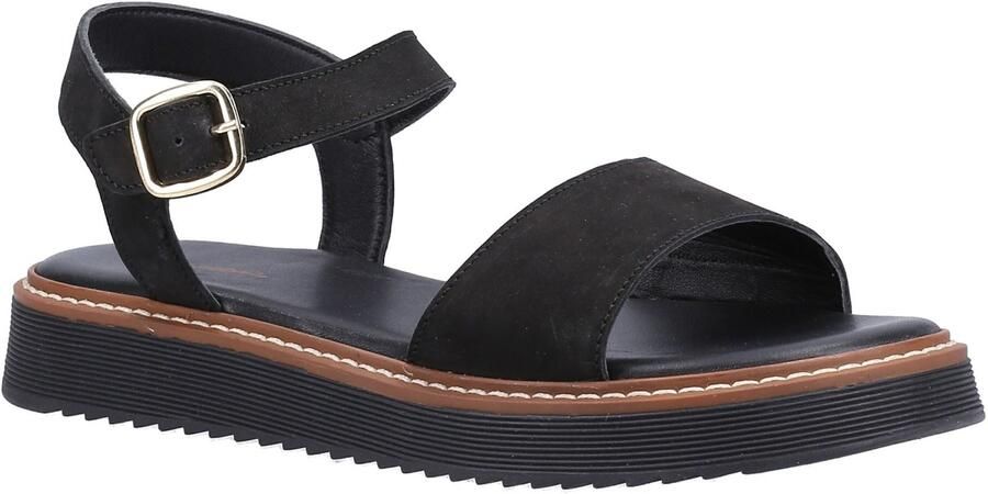 Hush Puppies Cassie Nubuck Dames Zwarte Sandalen