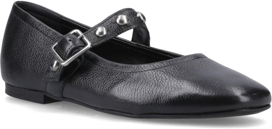 Hush Puppies Charlene Stud Ballerina Leren Dames Zwarte Ballerina's