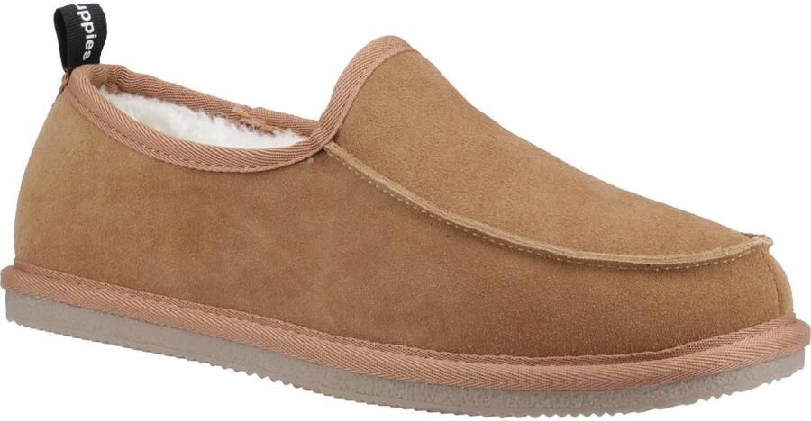 Hush Puppies Charles Suède Herenslippers Tan