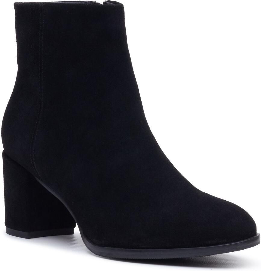 Hush Puppies Claridy Suède Lederen Dames Zwarte Hak Enkellaarsjes