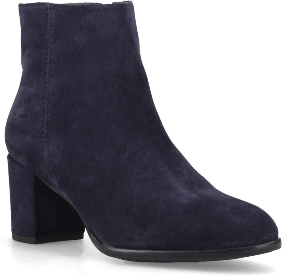 Hush Puppies Claridy Suède Leren Dames Navy Hak Enkellaarzen