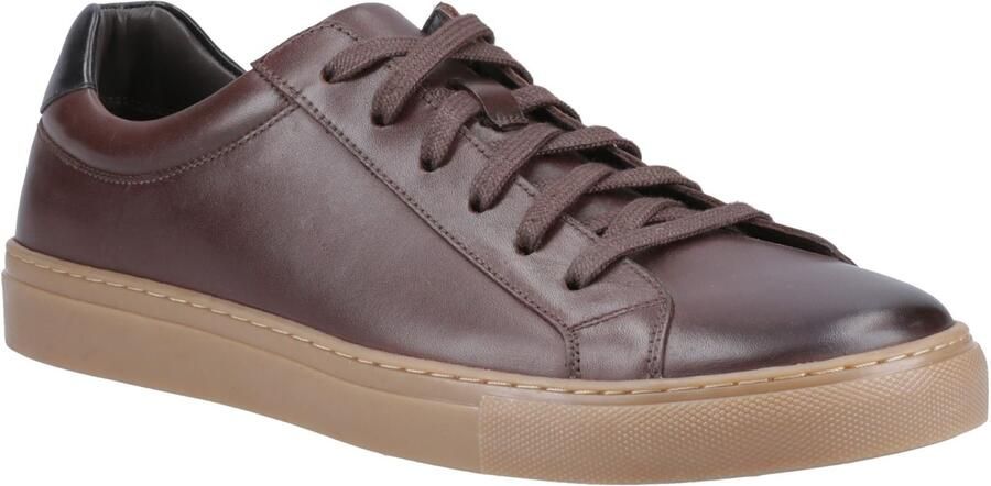 Hush Puppies Colton Leder Heren Koffie Sneakers