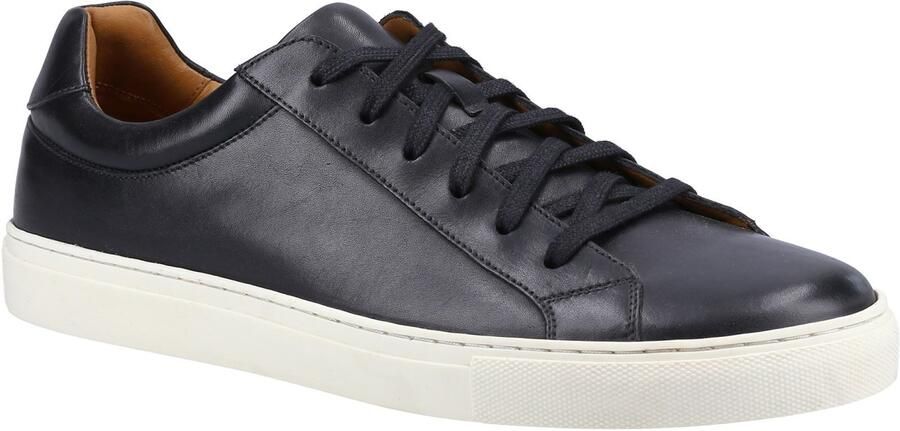 Hush Puppies Colton Leer Heren Zwart Trainers