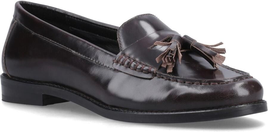 Hush Puppies Connie Leren Dames Aubergine Instappers