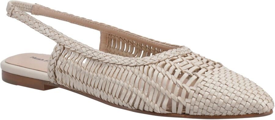 Hush Puppies Dalia Woven Dames Crèmekleurige Leren Platte Schoenen