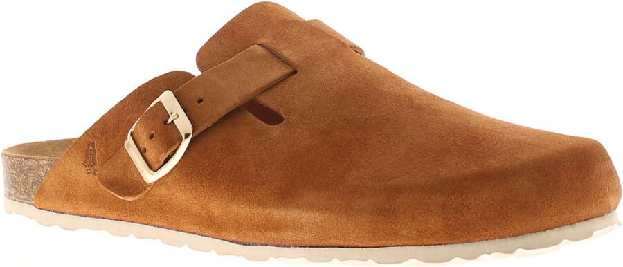 Hush Puppies Dames Sandalen Bailey Gesloten Neus Muiltje Leer Plat Instapbruin