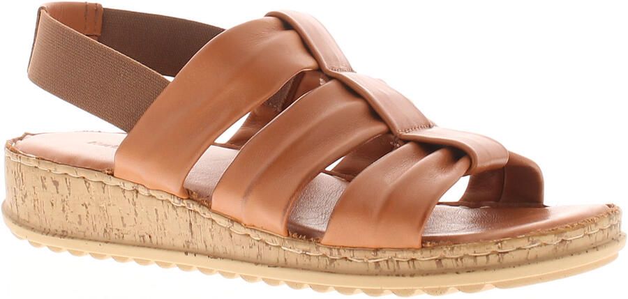 Hush Puppies Dames Sandalen Eden Leer Elastisch Tan