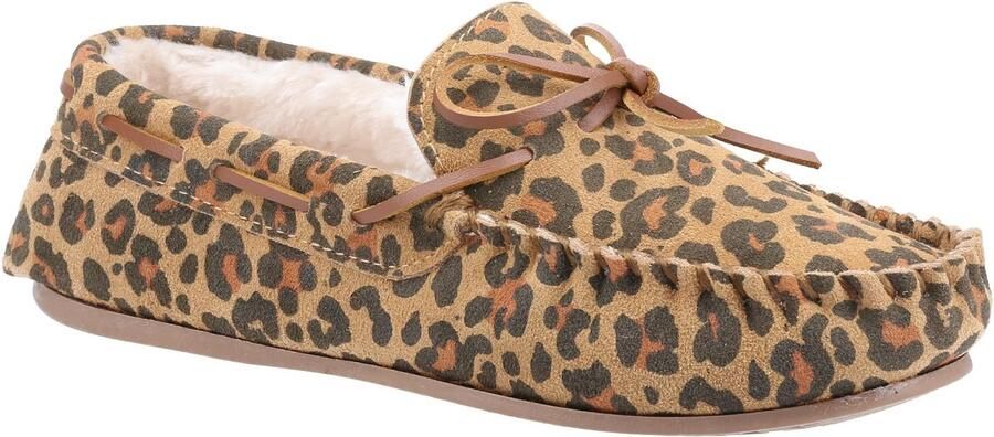 Hush Puppies Dames Allie Luipaardprint Suède Slippers (Bruin)