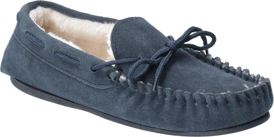 Hush Puppies Dames Allie Slip On Leather Slipper (Marine)