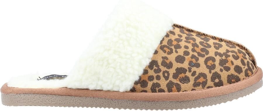 Hush Puppies Dames Arianna Luipaardprint suède pantoffels (Bruin Wit)