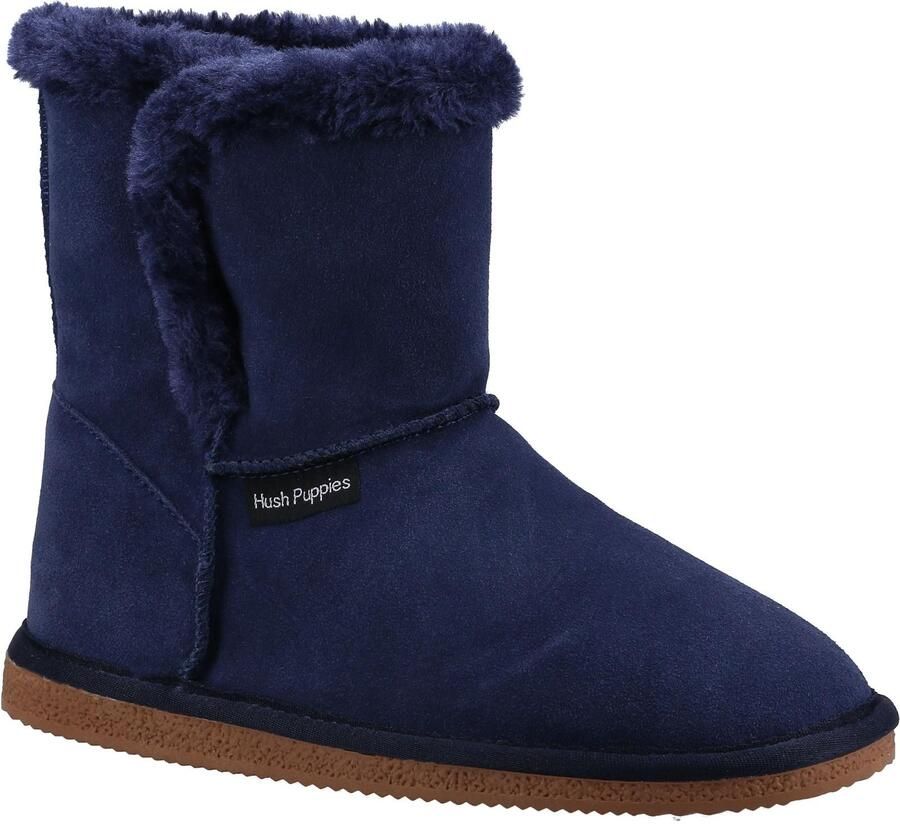 Hush Puppies Dames Ashleigh Slipper Laarzen van Suède (Marine)