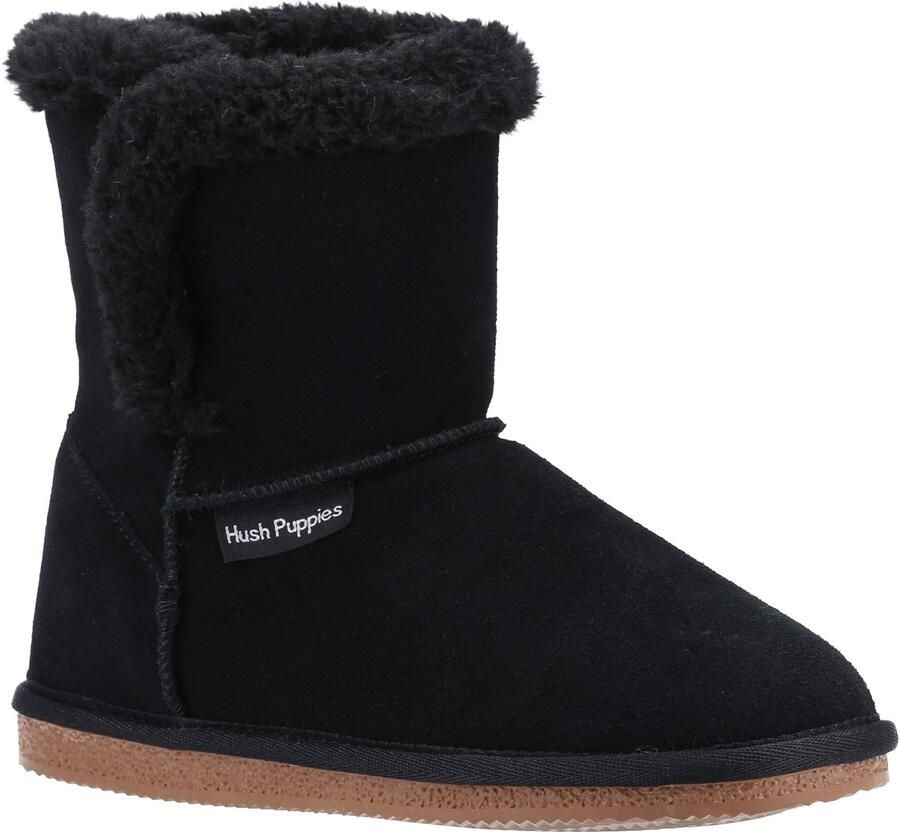 Hush Puppies Dames Ashleigh Slipper Laarzen van Suède (Zwart)