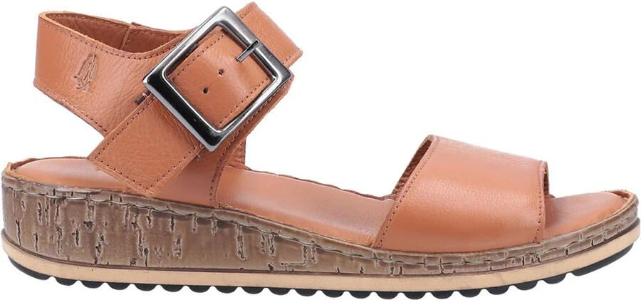 Hush Puppies dames Ellie lederen brede sandalen (Tan)