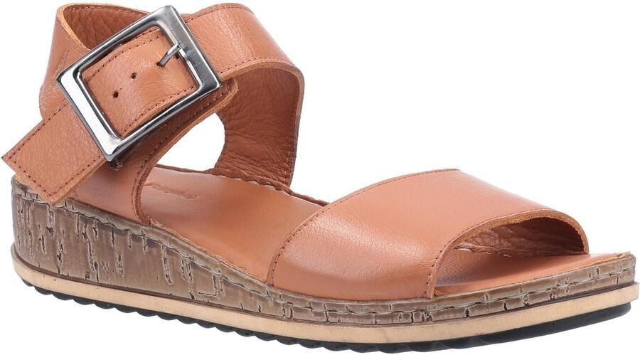 Hush Puppies Dames Ellie leren wig sandalen (Tan)