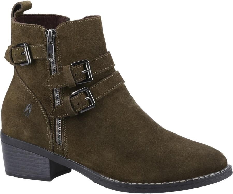 Hush Puppies Dames Jenna Leren Enkellaarsjes (Kaki Bruin)
