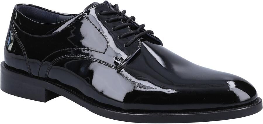 Hush Puppies Damien Veterschoenen Zwart Gepolijst Leer voor Heren