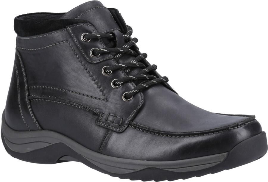 Hush Puppies Daryl Leren Zwarte Enkellaarzen Voor Heren