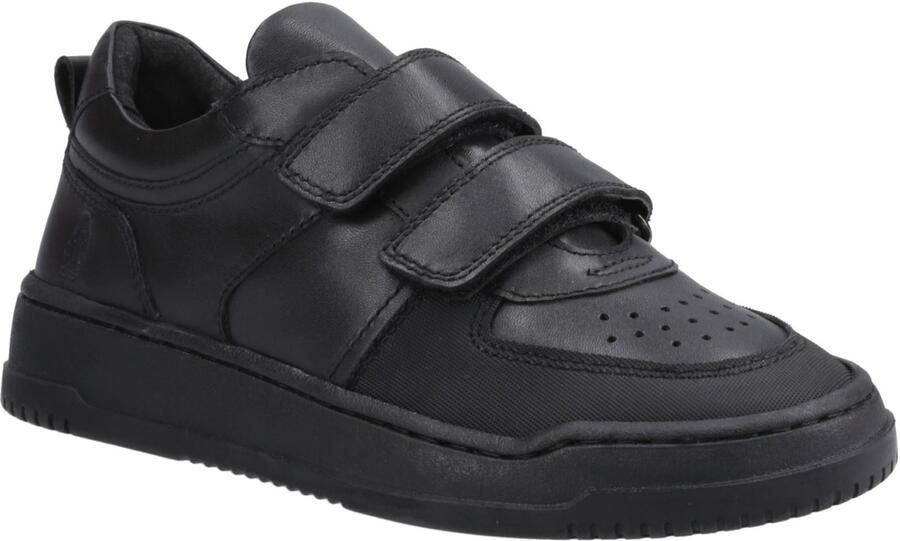 Hush Puppies Daxton Leren Jongens Zwarte Sneakers