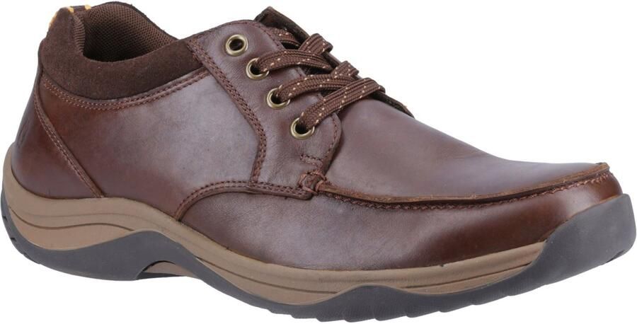 Hush Puppies Derek Leren Herenschoenen met Veters in Koffiekleur