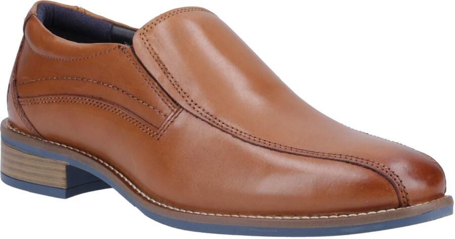 Hush Puppies Donovan Leren Heren Tan Instappers