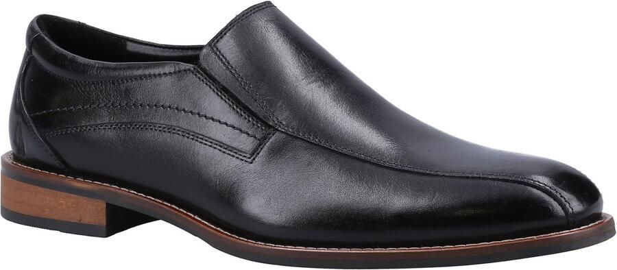 Hush Puppies Donovan Leren Heren Zwarte Instappers