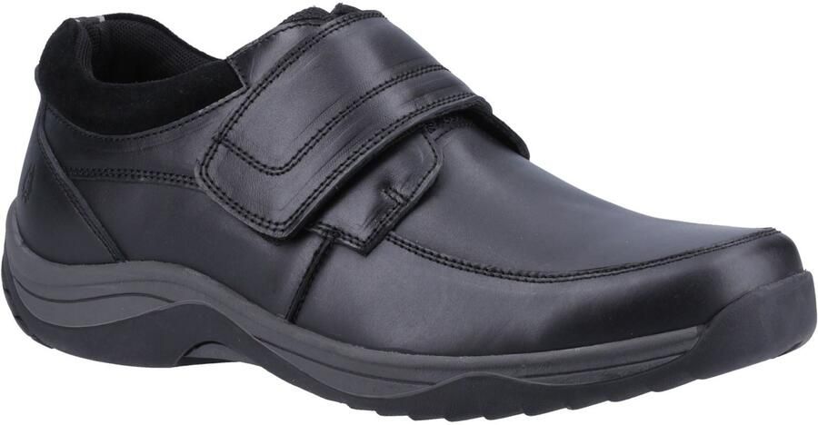 Hush Puppies Douglas Leren Heren Zwarte Moccasins Schoenen
