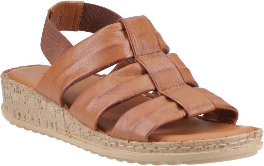 Hush Puppies Eden Brede Pasvorm Lederen Dames Tan Sandalen
