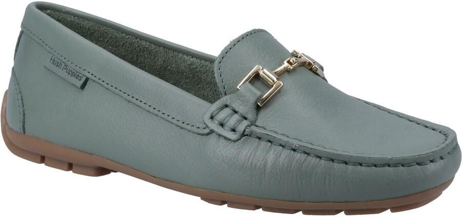 Hush Puppies Eleanor Leren Dames Sage Instappers