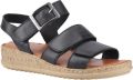 Hush Puppies Eliana Sandalen Leer Dames Zwarte - Zwart