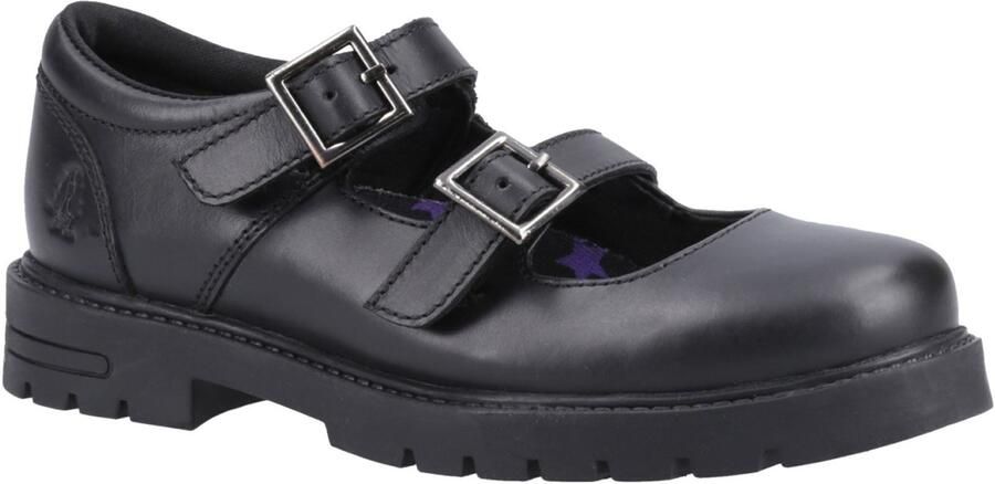 Hush Puppies Ella Senior Meisjes Zwart Leren Schoenen