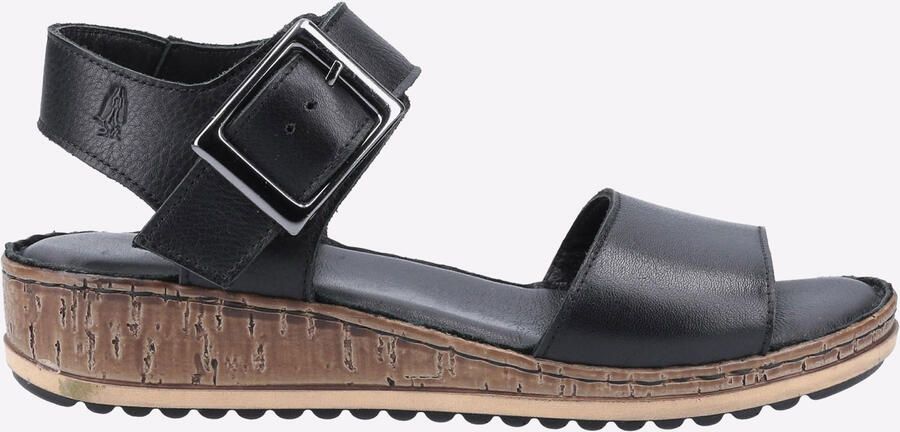 Hush Puppies ellie dames leren wedge sandalen zwart