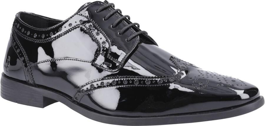 Hush Puppies Elliot Leren Heren Zwarte Brogues Schoenen