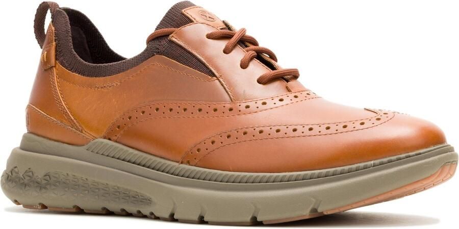 Hush Puppies Excel Leer Heren Cognac Veterschoenen