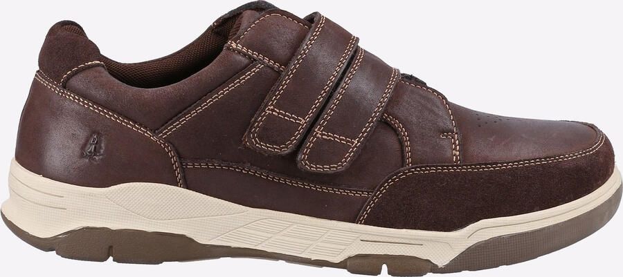 Hush Puppies Fabian Double Strap Leren Bruine Heren Instappers