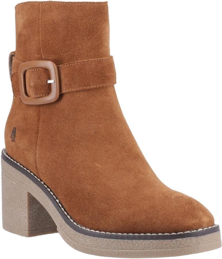 Hush Puppies Fearne Suède Tan Enkellaarsjes Met Hak Voor Dames