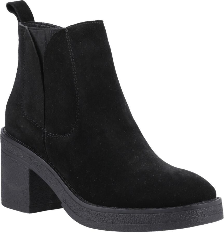 Hush Puppies Felicia Suède Dames Zwarte Gehackte Chelsea Boots